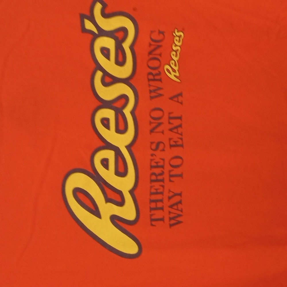 Y2K Reese's Orange Graphic T-Shirt - Picture 2 of 4